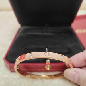 Cartier Wide 4-Diamond Bracelet Rose Gold
